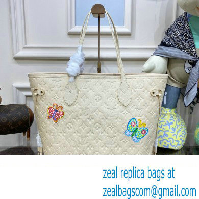 LV x YK Neverfull MM tote bag M21733 WHITE 2023