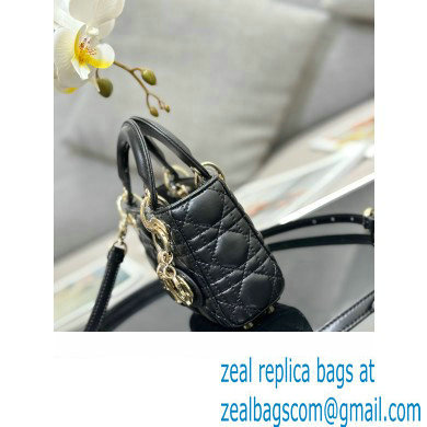 Lady Dior Micro Bag in Cannage Lambskin Black