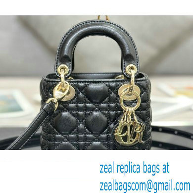 Lady Dior Micro Bag in Cannage Lambskin Black