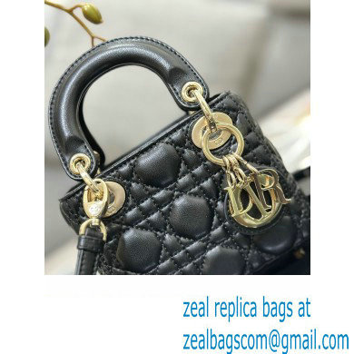 Lady Dior Micro Bag in Cannage Lambskin Black