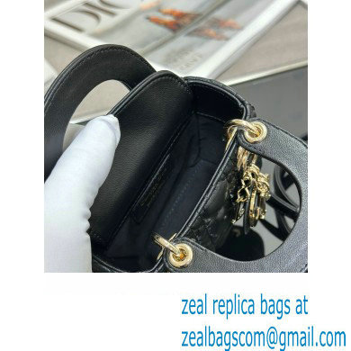Lady Dior Micro Bag in Cannage Lambskin Black