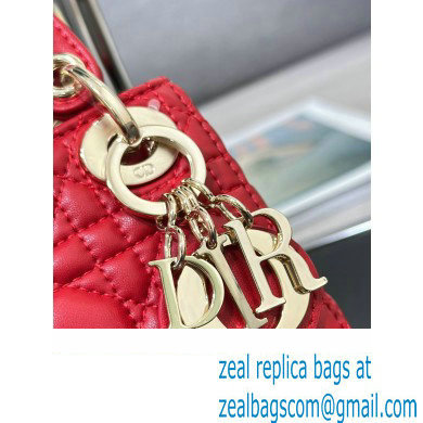 Lady Dior Micro Bag in Cannage Lambskin Red