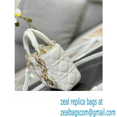 Lady Dior Micro Bag in Cannage Lambskin White