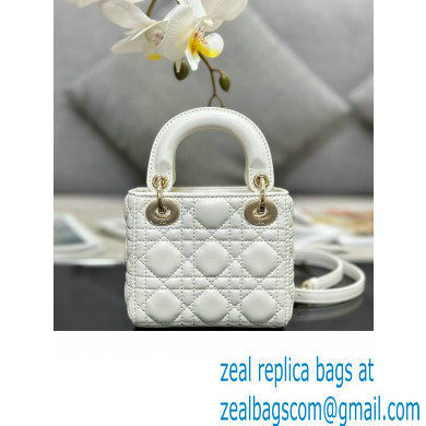 Lady Dior Micro Bag in Cannage Lambskin White - Click Image to Close