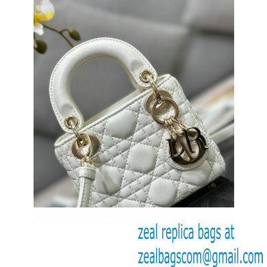 Lady Dior Micro Bag in Cannage Lambskin White