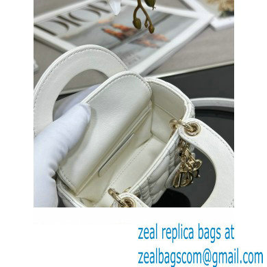 Lady Dior Micro Bag in Cannage Lambskin White