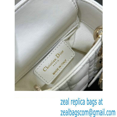 Lady Dior Micro Bag in Cannage Lambskin White