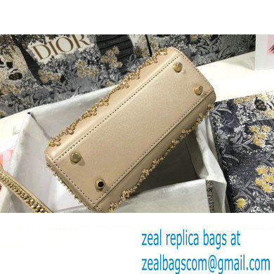 Lady Dior Mini Bag Metallic Cannage Calfskin Platinum Beaded Embroidery - Click Image to Close