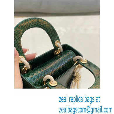 Lady Dior Python leather Mini Bag 16 2023 - Click Image to Close