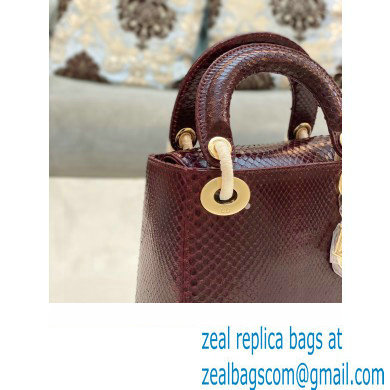 Lady Dior Python leather Mini Bag 19 2023 - Click Image to Close