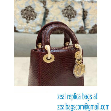 Lady Dior Python leather Mini Bag 19 2023 - Click Image to Close
