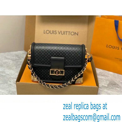 Louis Vuitton Calfskin Dauphine MM Bag M22276 Black 2023 - Click Image to Close