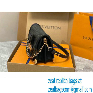 Louis Vuitton Calfskin Dauphine MM Bag M22276 Black 2023 - Click Image to Close