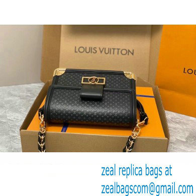 Louis Vuitton Calfskin Dauphine MM Bag M22276 Black 2023 - Click Image to Close