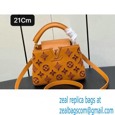 Louis Vuitton LV Broderie Anglaise Capucines Mini Bag M22863 Saffron Yellow 2023