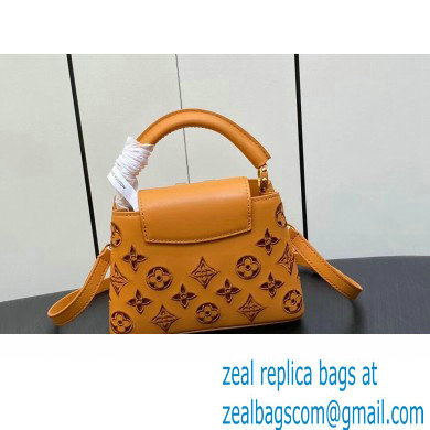 Louis Vuitton LV Broderie Anglaise Capucines Mini Bag M22863 Saffron Yellow 2023