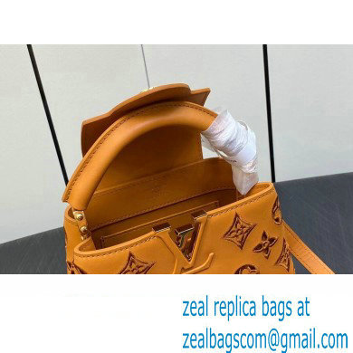 Louis Vuitton LV Broderie Anglaise Capucines Mini Bag M22863 Saffron Yellow 2023