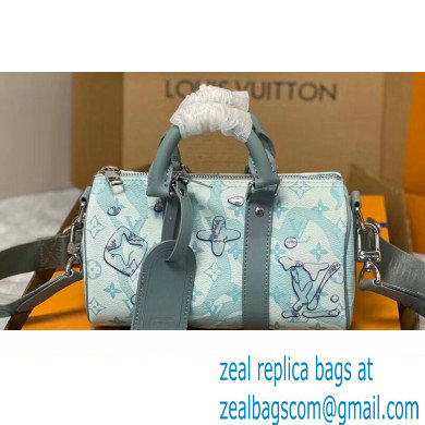 Louis Vuitton Monogram Aquagarden canvas Keepall Bandouliere 25 Bag M22527 Crystal Blue 2023