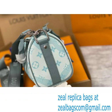 Louis Vuitton Monogram Aquagarden canvas Keepall Bandouliere 25 Bag M22527 Crystal Blue 2023 - Click Image to Close