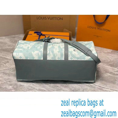 Louis Vuitton Monogram Aquagarden canvas Keepall Bandouliere 50 Bag M22570 Crystal Blue 2023