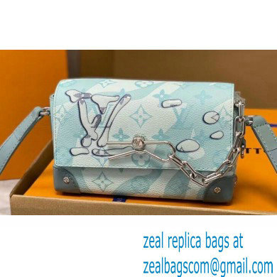 Louis Vuitton Monogram Aquagarden canvas Steamer Wearable Wallet Bag M22637 Crystal Blue 2023 - Click Image to Close