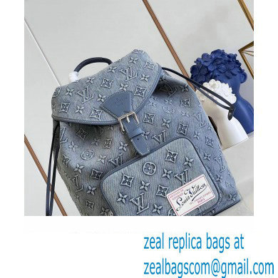 Louis Vuitton Montsouris Backpack Bag in Monogram Washed Denim coated canvas M22534 2023 - Click Image to Close