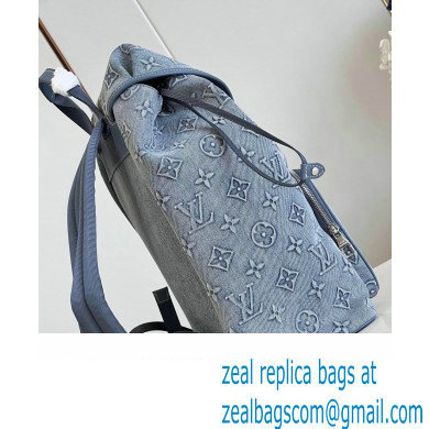 Louis Vuitton Montsouris Backpack Bag in Monogram Washed Denim coated canvas M22534 2023