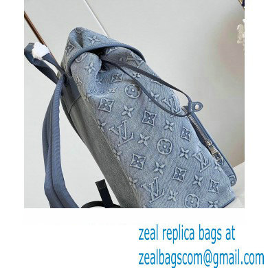 Louis Vuitton Montsouris Backpack Bag in Monogram Washed Denim coated canvas M22534 2023 - Click Image to Close