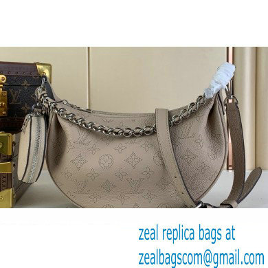 Louis Vuitton Perforated Mahina calfskin Baia PM Bag M22820 Galet Gray 2023