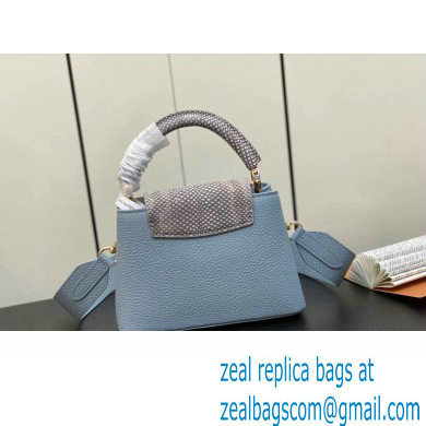 Louis Vuitton Taurillon leather Capucines Mini Bag M22876 Olympe Blue 2023