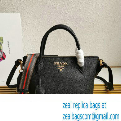 PRADA Grained Leather Shoulder Bag Black 1BA111 2023
