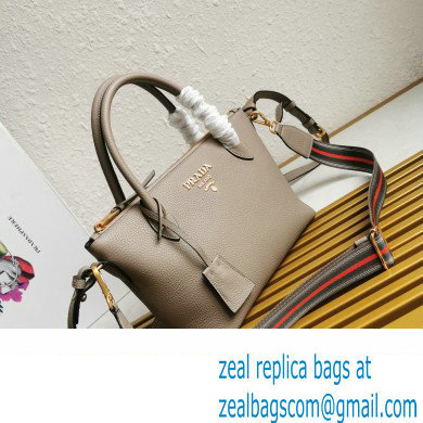 PRADA Grained Leather Shoulder Bag GRAY 1BA111 2023 - Click Image to Close