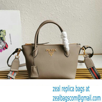 PRADA Grained Leather Shoulder Bag GRAY 1BA111 2023