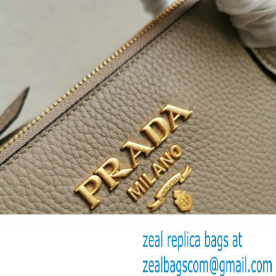 PRADA Grained Leather Shoulder Bag GRAY 1BA111 2023