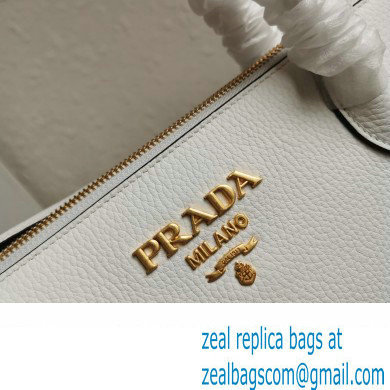 PRADA Grained Leather Shoulder Bag WHITE 1BA111 2023 - Click Image to Close