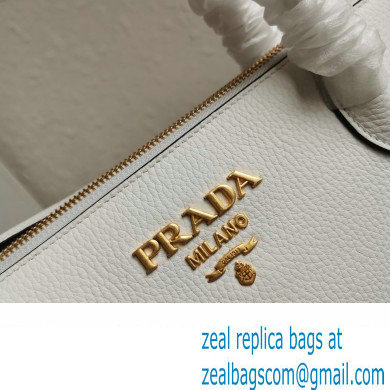 PRADA Grained Leather Shoulder Bag WHITE 1BA111 2023