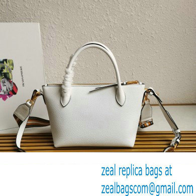 PRADA Grained Leather Shoulder Bag WHITE 1BA111 2023