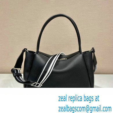 PRADA Large leather handbag 1BC170 BLACK 2023