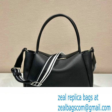 PRADA Large leather handbag 1BC170 BLACK 2023 - Click Image to Close