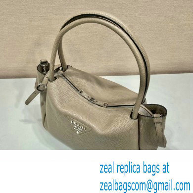 PRADA Large leather handbag 1BC170 GRAY 2023