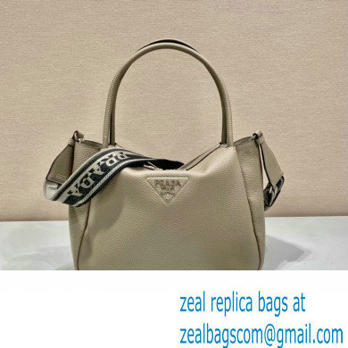 PRADA Large leather handbag 1BC170 GRAY 2023 - Click Image to Close