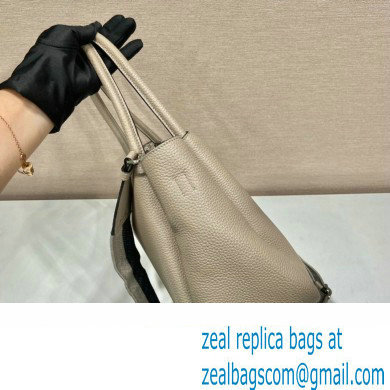 PRADA Large leather handbag 1BC170 GRAY 2023 - Click Image to Close