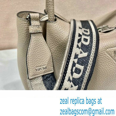 PRADA Large leather handbag 1BC170 GRAY 2023