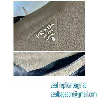 PRADA Large leather handbag 1BC170 GRAY 2023