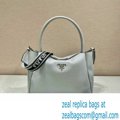 PRADA Large leather handbag 1BC170 SILVER 2023 - Click Image to Close