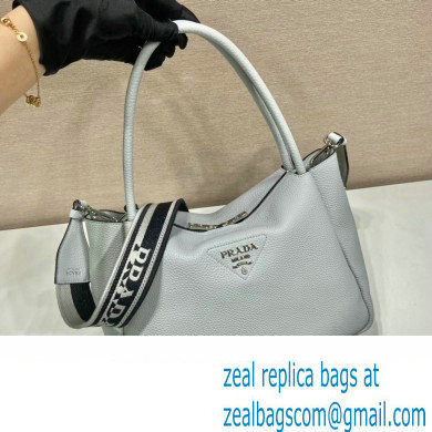 PRADA Large leather handbag 1BC170 SILVER 2023 - Click Image to Close