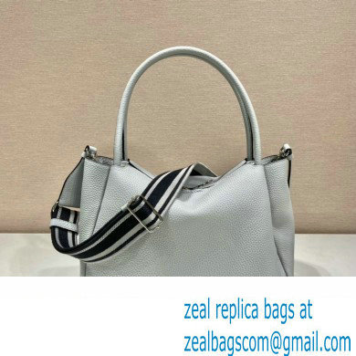 PRADA Large leather handbag 1BC170 SILVER 2023 - Click Image to Close