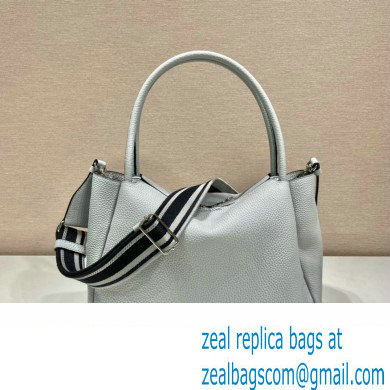 PRADA Large leather handbag 1BC170 SILVER 2023