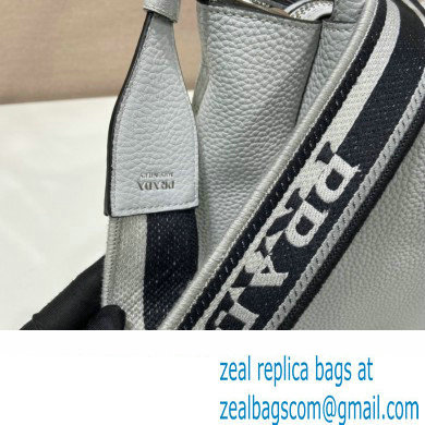 PRADA Large leather handbag 1BC170 SILVER 2023