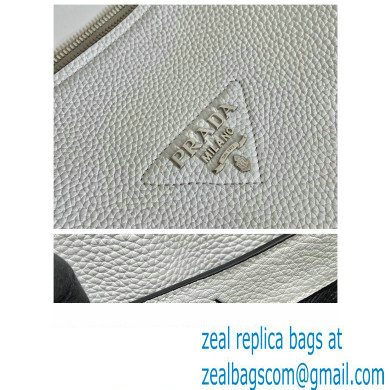 PRADA Large leather handbag 1BC170 WHITE 2023